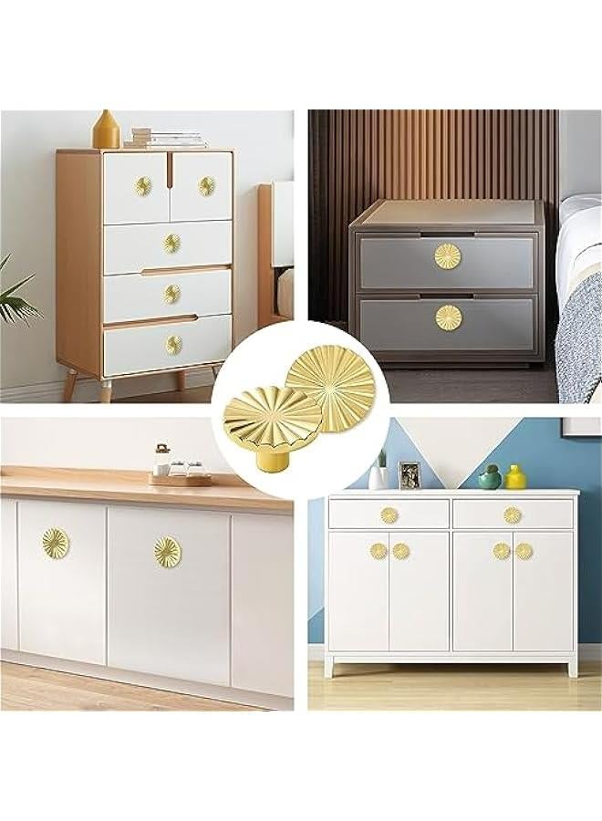 6 Pieces Brushed Gold Cabinet Knobs - Brass Flat Drawer Pulls for Kitchen Door Hardware and Dresser - Image 5