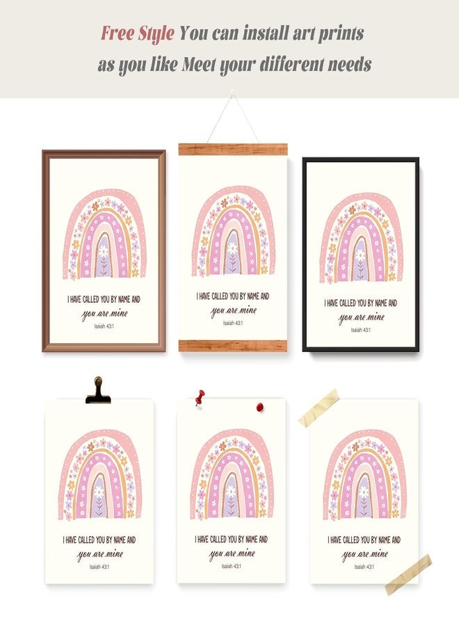 LARTSFRO Kids Bible Pink Flower Wall Art Prints, Inspirational Bible Verses Boho Decor for Nursery Baby Kids Bedroom, Christian Wall Art, Classroom Decor, Gifts for Kids 10x8 Inch Set of 4 Unframed - Image 4