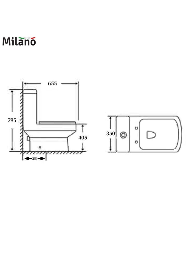 milano Verdi Wc S Trap Ceramic Wc S Trap Water Closet WC S Trap For Bathroom Commercial Lavatories L 65 X W 36.5 X H 79 Cm White  - Image 2