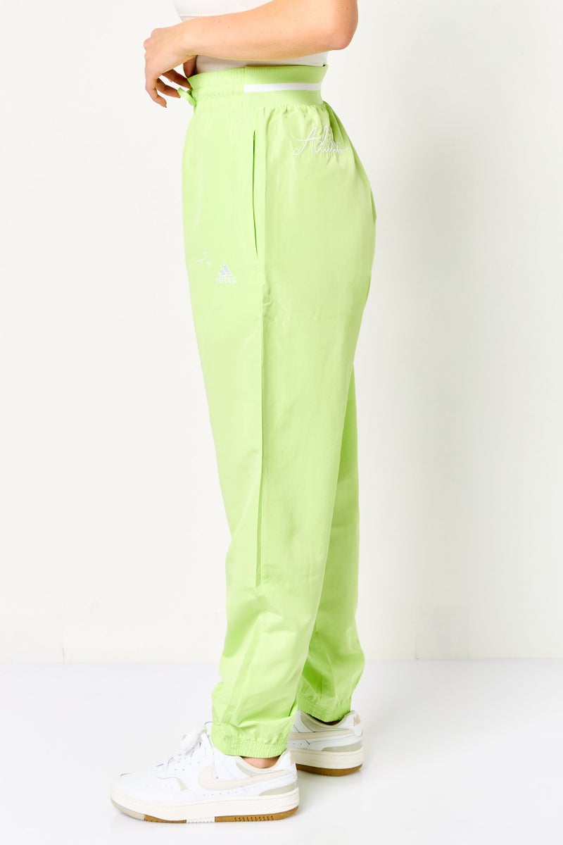 Adidas Women Loose Fit Training Track Pants, Lime - Image 3