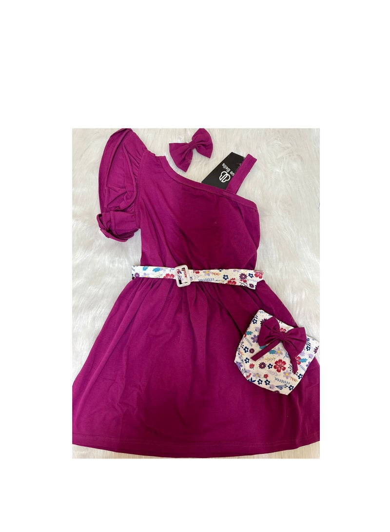 Girls burgundy dress 4 pieces