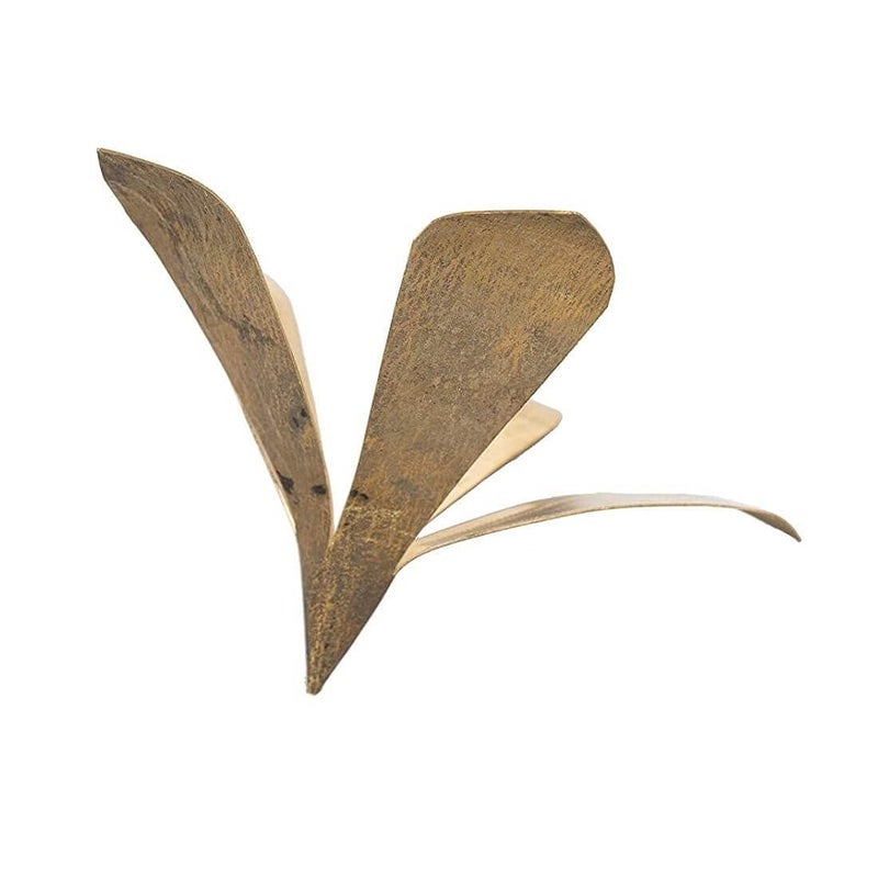 MAYAPURI MAYAPURI Pure Brass Amra Pallav or Original Pital Aam PattaPooja Mango Leaves for Daily Puja Golden Colour Mango Leaf Size 35x35x35 inches Pack of 1  - Image 2