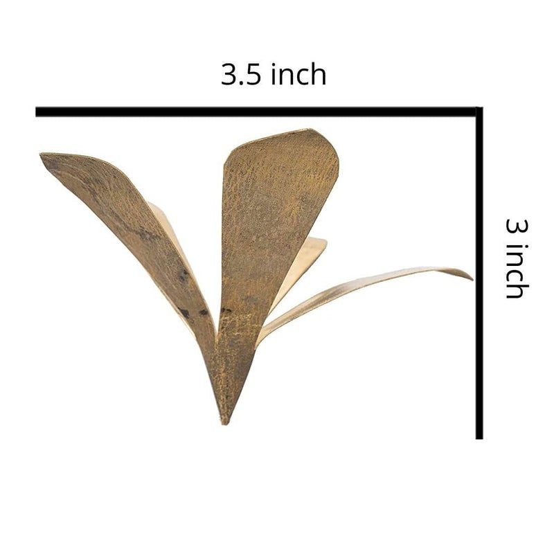 MAYAPURI MAYAPURI Pure Brass Amra Pallav or Original Pital Aam PattaPooja Mango Leaves for Daily Puja Golden Colour Mango Leaf Size 35x35x35 inches Pack of 1  - Image 4