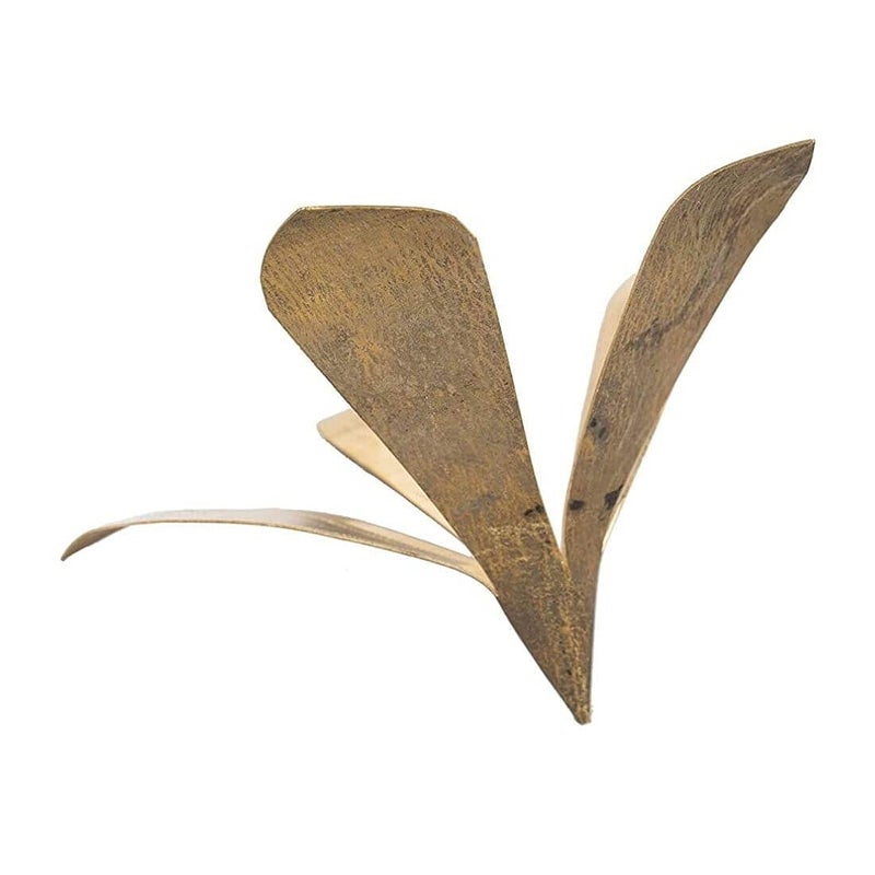 MAYAPURI MAYAPURI Pure Brass Amra Pallav or Original Pital Aam PattaPooja Mango Leaves for Daily Puja Golden Colour Mango Leaf Size 35x35x35 inches Pack of 1  - Image 3