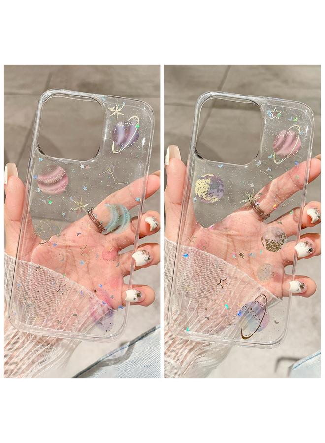 زبون جراب هاتف iPhone 13 من مادة TPU الإيبوكسي اللامعة بتصميم نجمة كونية - Image 3
