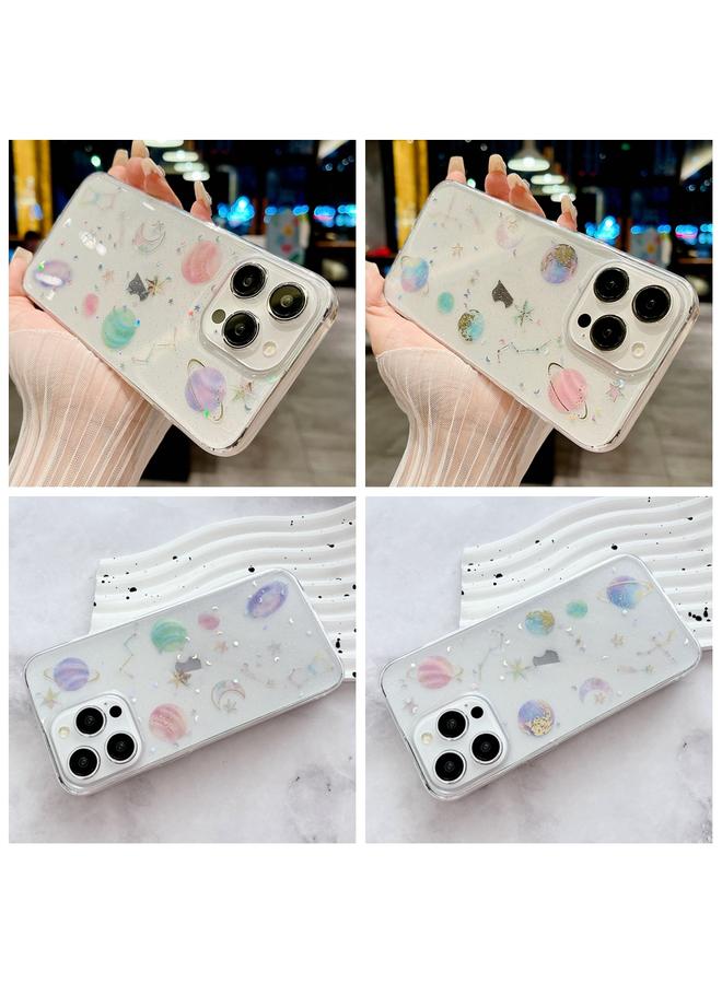 زبون جراب هاتف iPhone 13 من مادة TPU الإيبوكسي اللامعة بتصميم نجمة كونية - Image 4