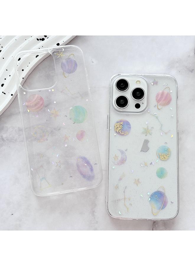 زبون جراب هاتف iPhone 13 من مادة TPU الإيبوكسي اللامعة بتصميم نجمة كونية - Image 5