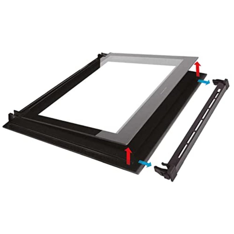 SS 60x60 Gas Cooker, Cast Iron Pan Support, 4 Burner, Removable Oven Glass, Telescopic Legs, Round Baking Tray - Image 2