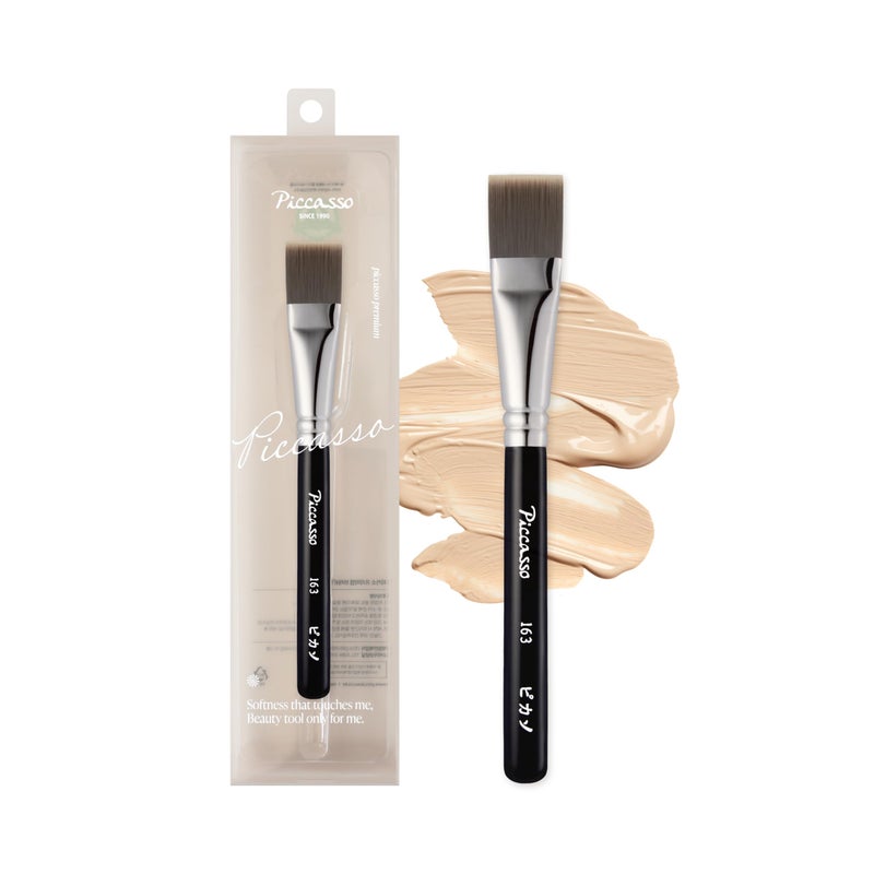 Piccasso Brush 163 Foundation Brush Soft & Dense Synthetic Bristles for Flawless Face Makeup, Perfect for Cream & Liquid Foundation - Image 1