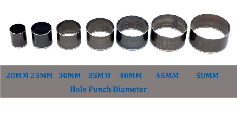 DGOL 7 Sizes Big Size 20mm - 50mm Round Hole Punch Leather Rubber Fiber Silicone Hollow Cutter Die Punching Tool kit - Image 3