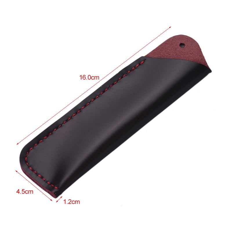 Handmade Retro Vintage Full Grain Leather Pencil Case Pouch Pen Holder Organizer Bag Stationery Gift for Kids Students Artists Office Worker - Image 5