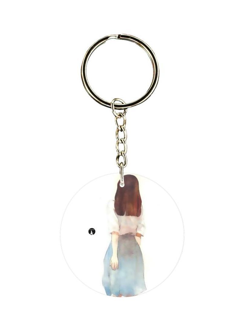 Girl Printed Dual Sided Keychain