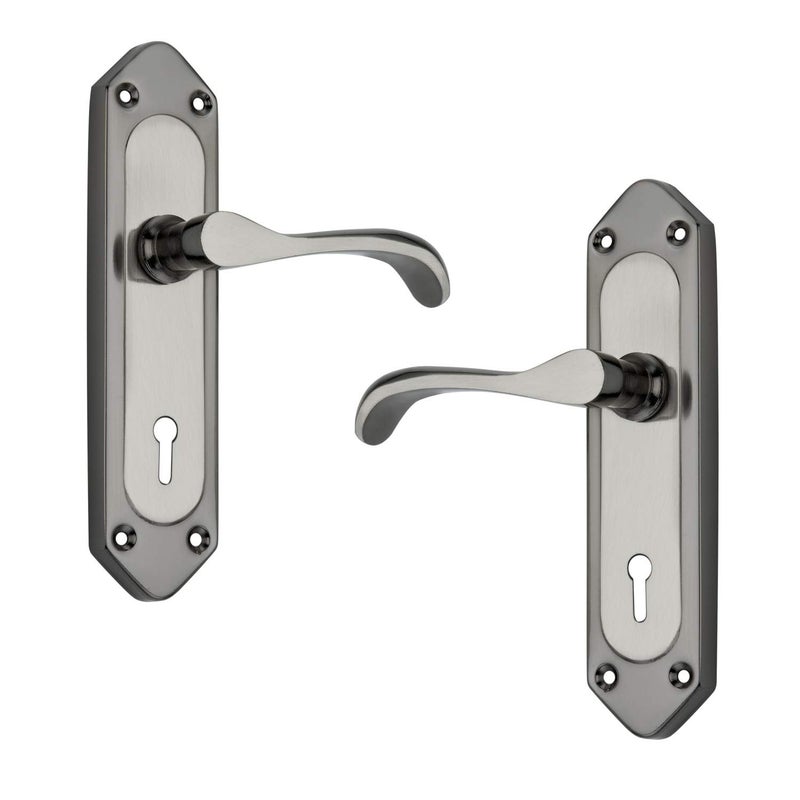 Shrida Udyog Shrida Door Lock Handle Set with Lock Body and 3 KeysMain Door Mortise Door LockBedroom Mortise Door Lock SetLocks for Home SS Finish Crescent 510 - Image 2
