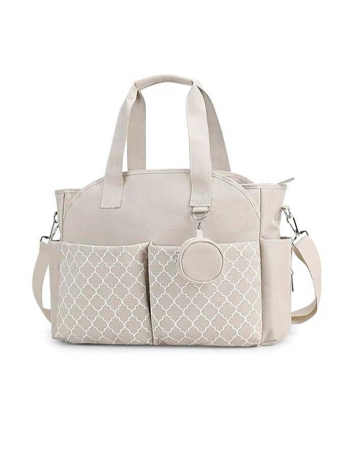 انسجام حقيبة حفاضات مع حافظة لهاية حقيبة ظهر للحفاضات للأم - حقيبة مستشفى ذات سعة كبيرة للولادة حقيبة سفر للأطفال مع جيب معزول للزجاجة وحافظة مناديل مبللة حقيبة يد مقاومة للماء تتضمن حامل لهاية - Image 1