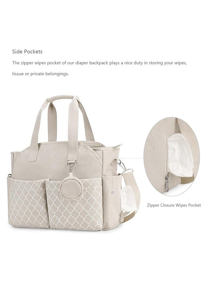 انسجام حقيبة حفاضات مع حافظة لهاية حقيبة ظهر للحفاضات للأم - حقيبة مستشفى ذات سعة كبيرة للولادة حقيبة سفر للأطفال مع جيب معزول للزجاجة وحافظة مناديل مبللة حقيبة يد مقاومة للماء تتضمن حامل لهاية - Image 5