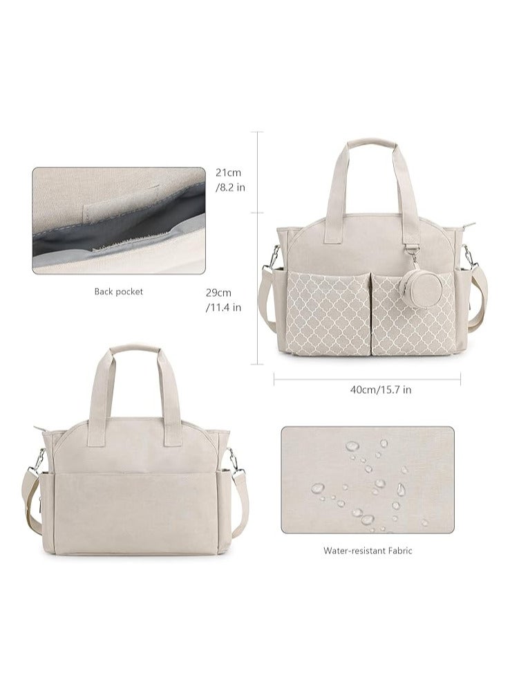 انسجام حقيبة حفاضات مع حافظة لهاية حقيبة ظهر للحفاضات للأم - حقيبة مستشفى ذات سعة كبيرة للولادة حقيبة سفر للأطفال مع جيب معزول للزجاجة وحافظة مناديل مبللة حقيبة يد مقاومة للماء تتضمن حامل لهاية - Image 4