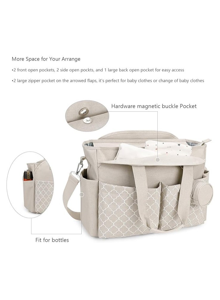 انسجام حقيبة حفاضات مع حافظة لهاية حقيبة ظهر للحفاضات للأم - حقيبة مستشفى ذات سعة كبيرة للولادة حقيبة سفر للأطفال مع جيب معزول للزجاجة وحافظة مناديل مبللة حقيبة يد مقاومة للماء تتضمن حامل لهاية - Image 2