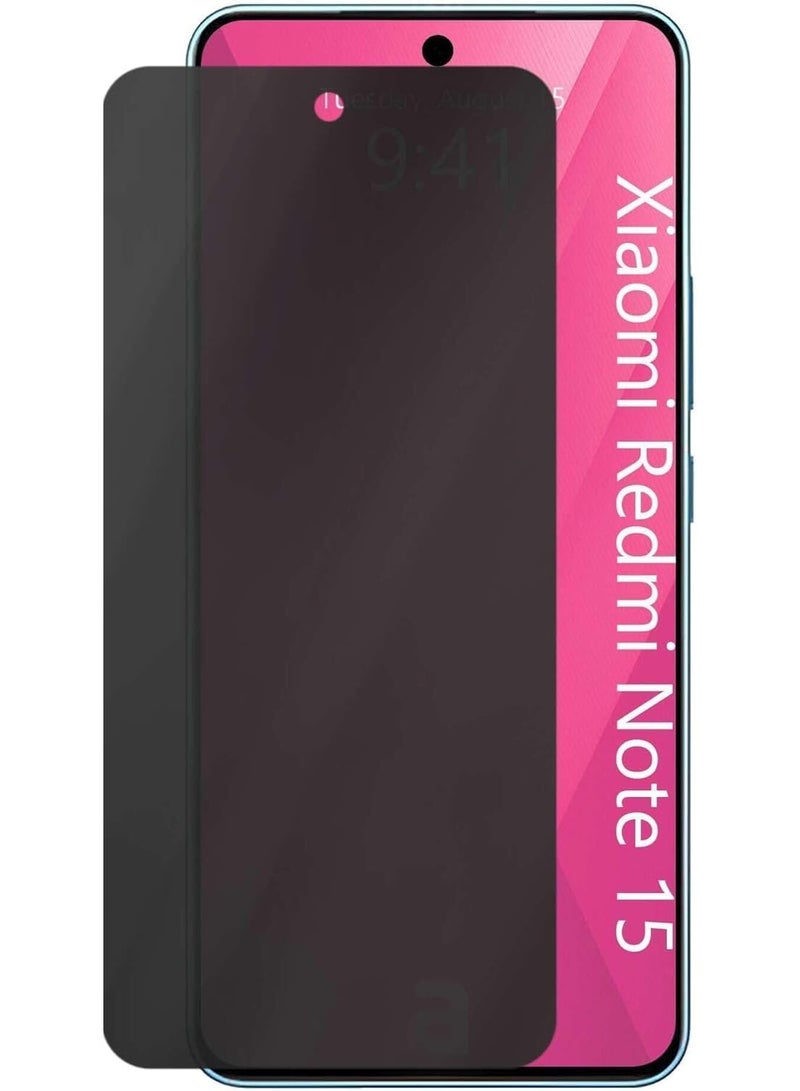 Screen protector for Xiaomi Redmi Note 15 made of anti-spy, scratch-resistant glass and easy to install
