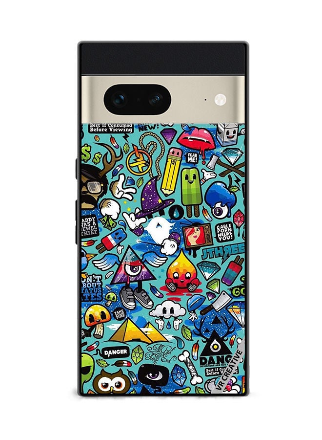 VR CREATIVE غطاء حماية لجهاز جوجل بيكسل 7 بتصميم متعدد الألوان - Image 1