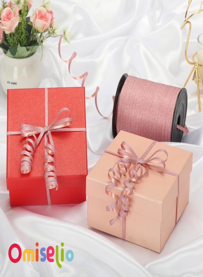 OMISELIO Pink Ribbon, 500 Yard Glitter Pink Curling Ribbon for Gift Wrapping, Balloons, Baby Showers, Birthdays 3/16 - Image 2