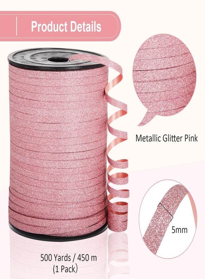 OMISELIO Pink Ribbon, 500 Yard Glitter Pink Curling Ribbon for Gift Wrapping, Balloons, Baby Showers, Birthdays 3/16 - Image 5