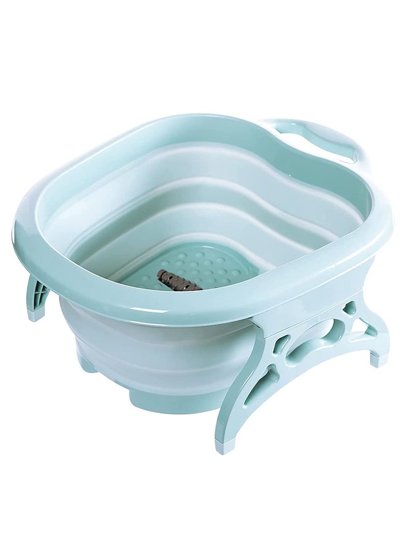 DubaiGallery - Portable Folding Travel Foldable Foot Spa Pedicure Buckets Hot Water Tub Massage Footbath plain foaming massage bucket Plastic foot bath basin large heightening footbath fording barrel Reduce Pressure - Image 1