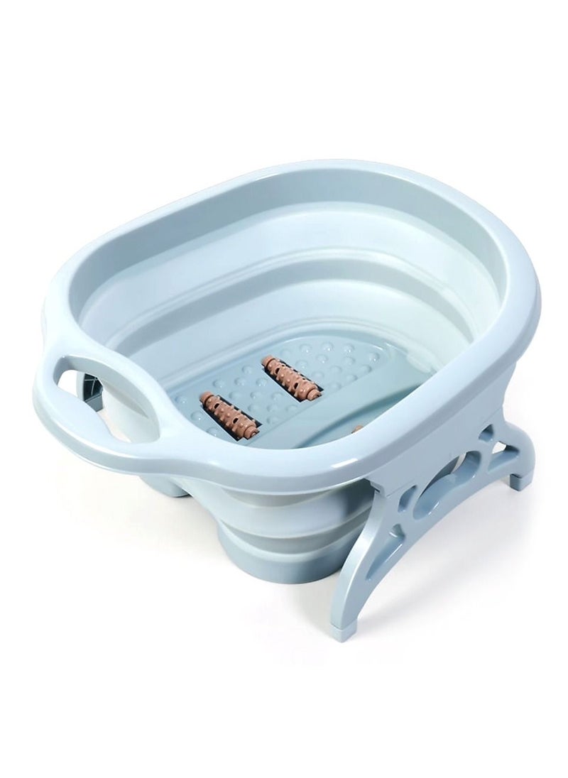 DubaiGallery - Portable Folding Travel Foldable Foot Spa Pedicure Buckets Hot Water Tub Massage Footbath plain foaming massage bucket Plastic foot bath basin large heightening footbath fording barrel Reduce Pressure - Image 1