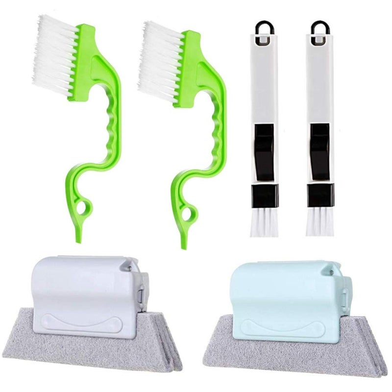 baihui BAIHUI Handheld Groove Gap Cleaning Tools Window Door Sliding Track Cleaning Brush for Cleaning Quickly Clean All Corners and Gap 6 Pieces