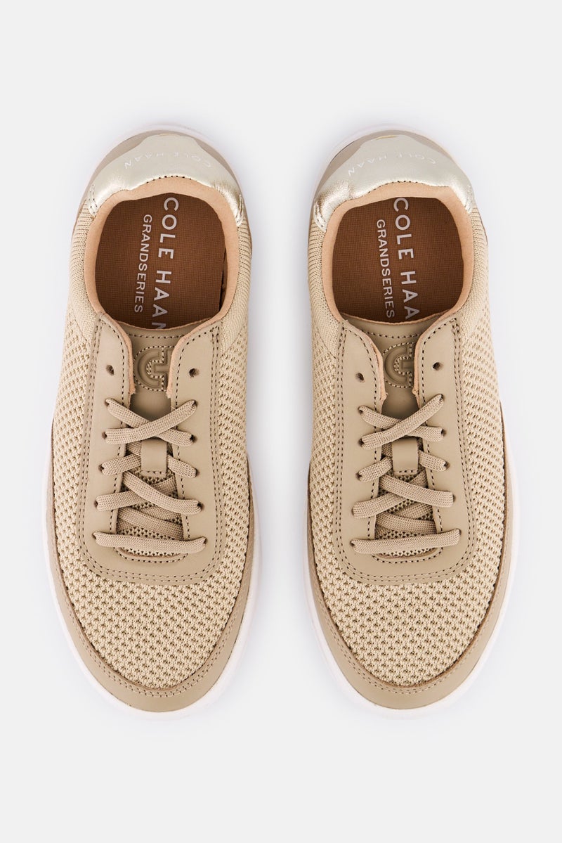 COLE HAAN Women Medium GP Leisure Lace Up Casual Shoes, Dark Beige - Image 3