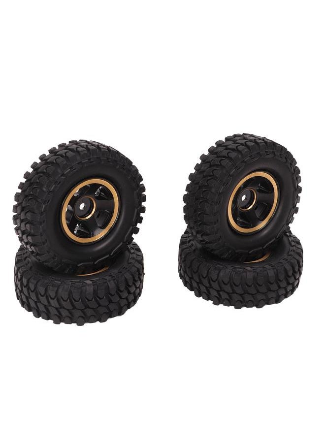 Thoraya 4Pcs 1.0in RC Wheel Tires Brass Adhesive Free Replacement RC Rubber Tyres for FMS FCX24 1/24 RC Car  - Image 2
