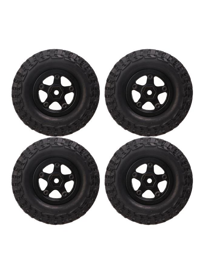 Thoraya 4Pcs 1.0in RC Wheel Tires Brass Adhesive Free Replacement RC Rubber Tyres for FMS FCX24 1/24 RC Car  - Image 5
