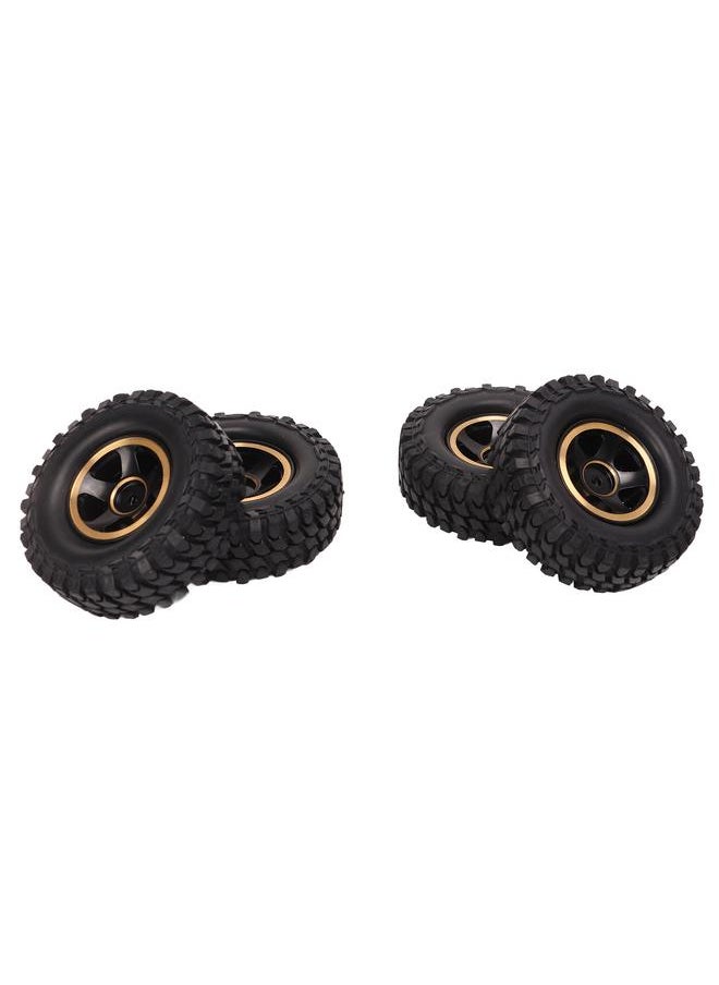 Thoraya 4Pcs 1.0in RC Wheel Tires Brass Adhesive Free Replacement RC Rubber Tyres for FMS FCX24 1/24 RC Car  - Image 4