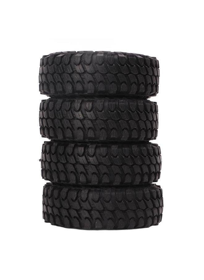 Thoraya 4Pcs 1.0in RC Wheel Tires Brass Adhesive Free Replacement RC Rubber Tyres for FMS FCX24 1/24 RC Car  - Image 3