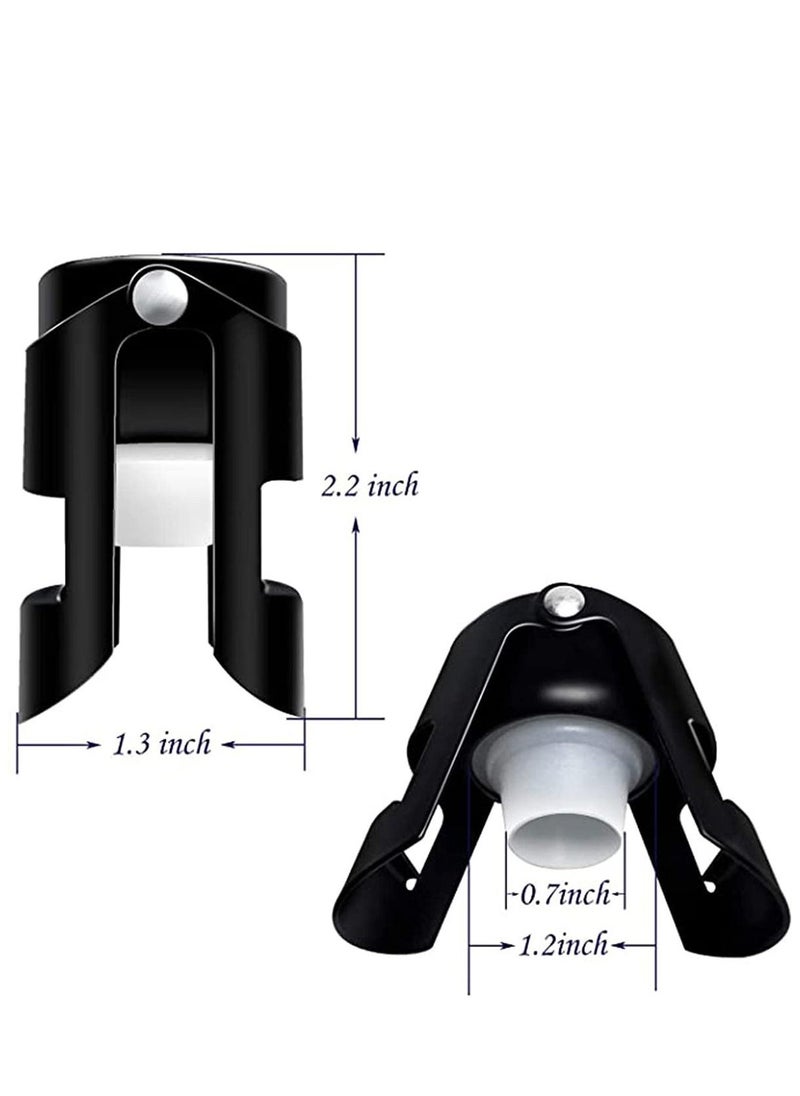 KASTWAVE Champagne Stoppers Stainless Steel Black Sealer Stopper 3 Pack  - Image 2