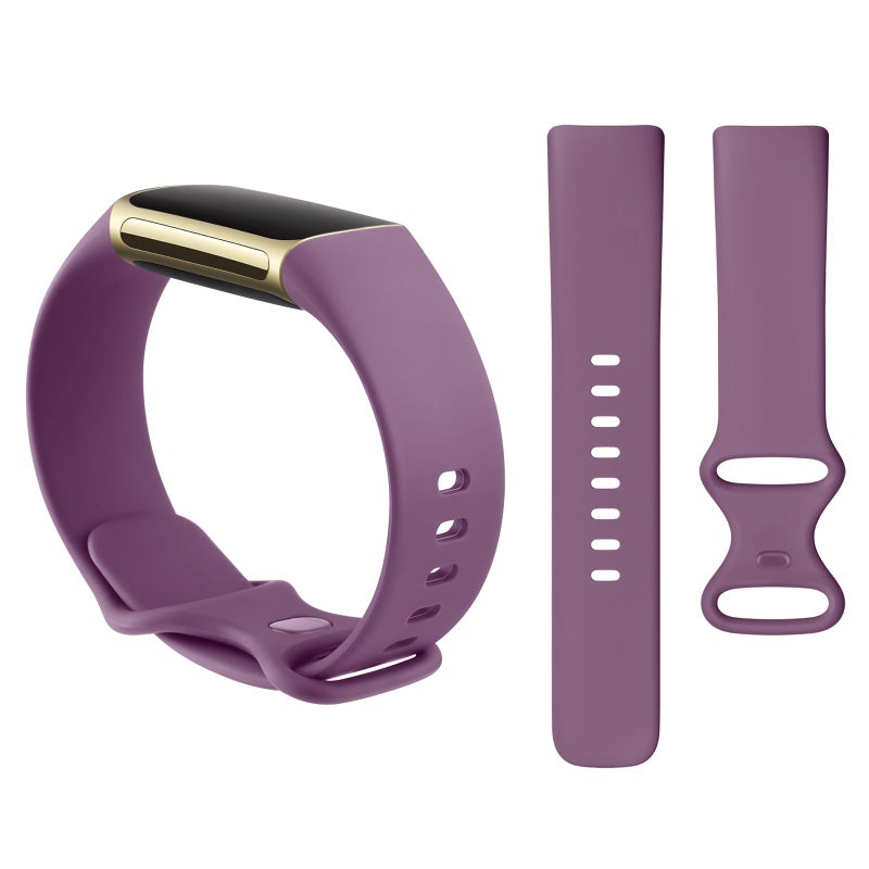 AK Sport Band Compatible with Fitbit Charge 6 Bands/Fitbit Charge 5 Bands Women Men, Classic Soft Replacement Straps Wristbands for Fitbit Charge 6/5 Advanced Fitness & Health Tracker (Purple,Large) - Image 4