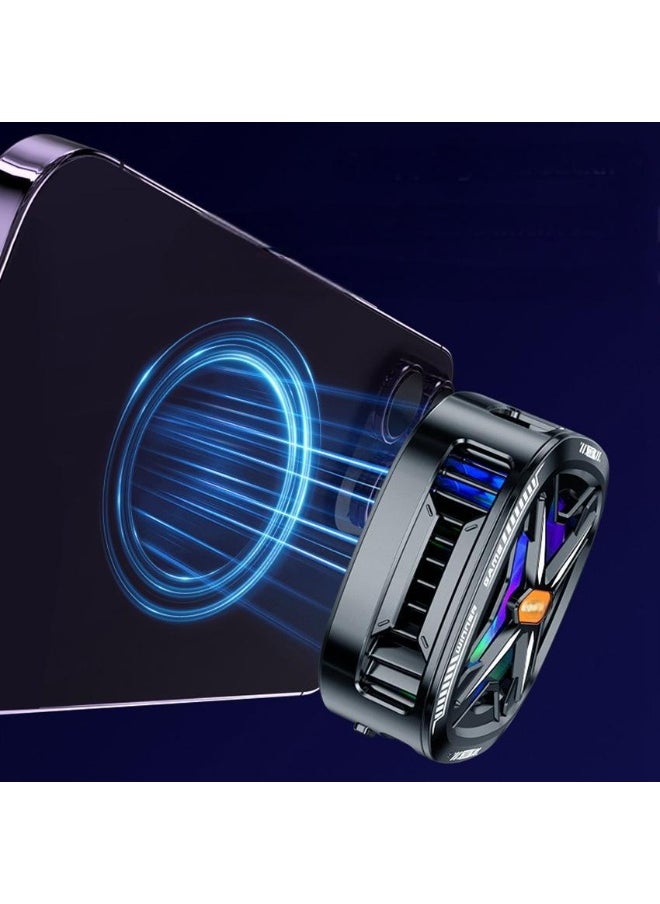 Hugifts - Phone Cooler for Gaming Magnetic Back Clip Dual Purpose Phone Cooling Fan Digital display temperature Mobile Cooling Fan without Noise for Playing Games Tiktok for Universal iPhone/Android Smartphone - Image 1