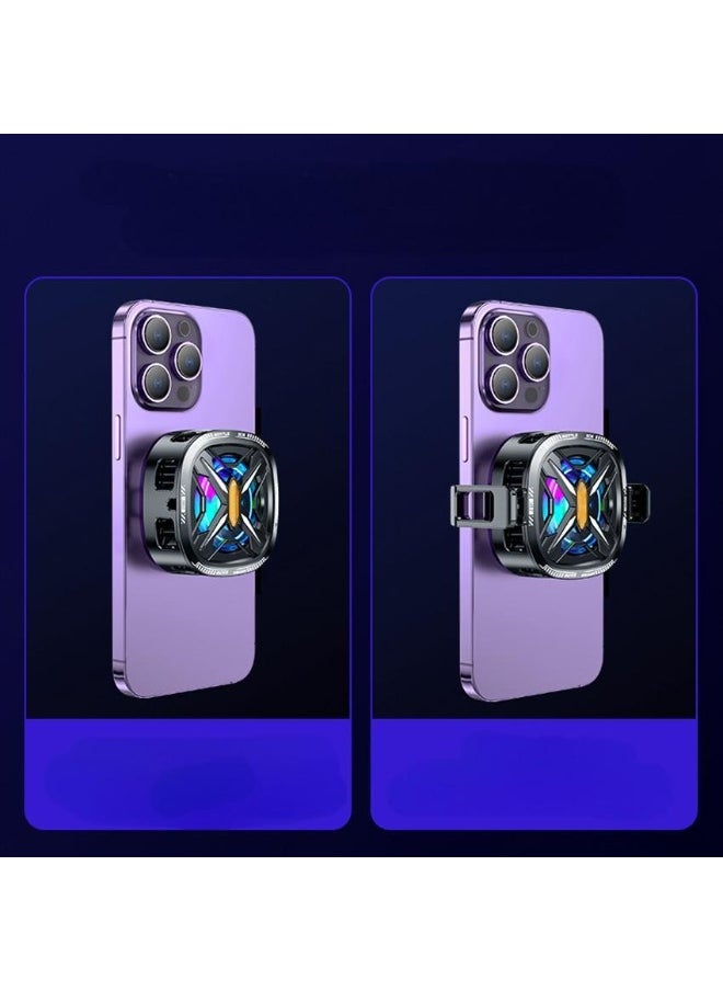 Hugifts - Phone Cooler for Gaming Magnetic Back Clip Dual Purpose Phone Cooling Fan Digital display temperature Mobile Cooling Fan without Noise for Playing Games Tiktok for Universal iPhone/Android Smartphone - Image 1