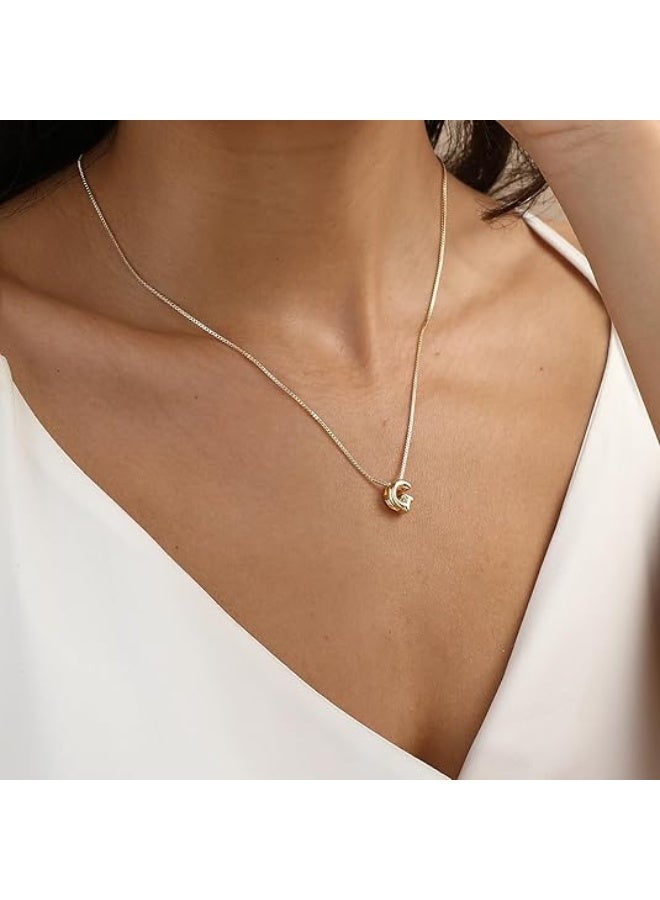 Bubble Gold Letter Necklace for Women, 14K Gold Plated Balloon Initial Necklace – Personalized Bubble Pendant Name Necklace, Dainty Trendy Jewelry, Custom Initial Gold Necklace Gift for Women & Girls - Image 4