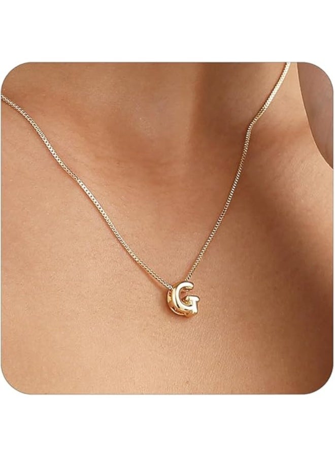 Bubble Gold Letter Necklace for Women, 14K Gold Plated Balloon Initial Necklace – Personalized Bubble Pendant Name Necklace, Dainty Trendy Jewelry, Custom Initial Gold Necklace Gift for Women & Girls - Image 1