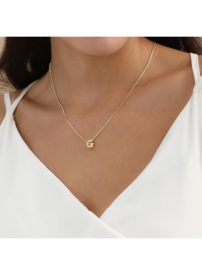 Bubble Gold Letter Necklace for Women, 14K Gold Plated Balloon Initial Necklace – Personalized Bubble Pendant Name Necklace, Dainty Trendy Jewelry, Custom Initial Gold Necklace Gift for Women & Girls - Image 3