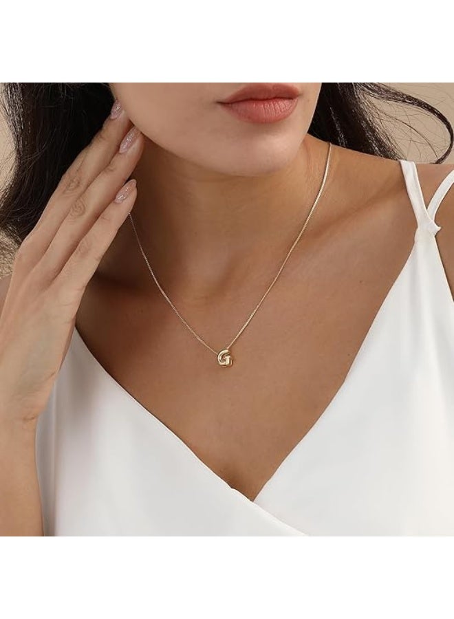 Bubble Gold Letter Necklace for Women, 14K Gold Plated Balloon Initial Necklace – Personalized Bubble Pendant Name Necklace, Dainty Trendy Jewelry, Custom Initial Gold Necklace Gift for Women & Girls - Image 2
