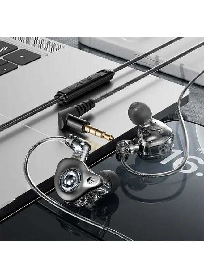 Black 3 5mm Wired Earphones for Samsung Galaxy S25 and iPhone 15 16 Pro Max HiFi Sound - Image 1