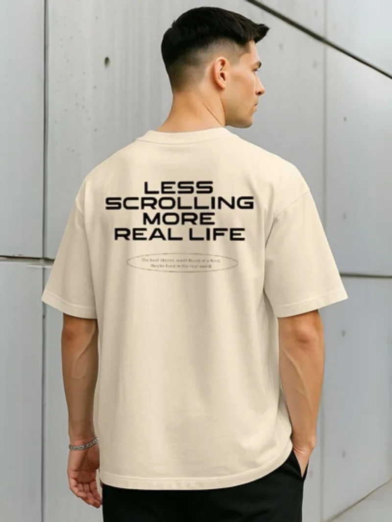 نوبيرو Men's Graphic Print Oversized T-Shirt