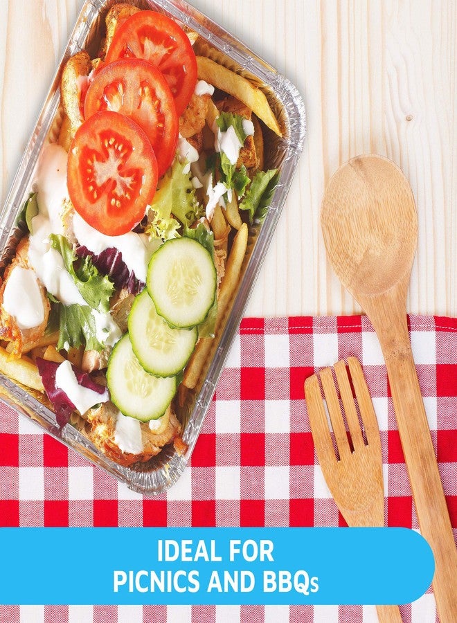 MontoPack Disposable Takeout Pans with Clear Lids | 5lb Capacity Aluminum Foil Food Containers with Seal for Freshness | Eco-Friendly & Recyclable | 25-Pack 6.5x9.5” Drip Pans - Image 5