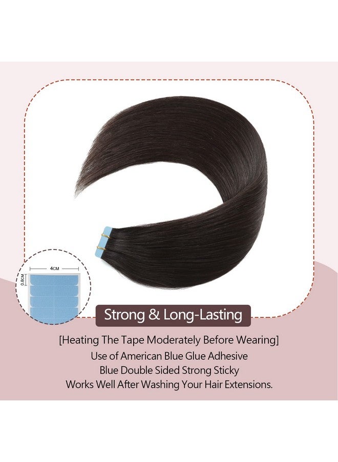 Sunya Tape in Hair Extensions Human Hair 18 inches Silky Straight Remy Human Hair Seamless Skin Weft Tape in Human Hair Extensions 18 inches #1B Natural Black 50 Gram 20Pcs/Pack - Image 3