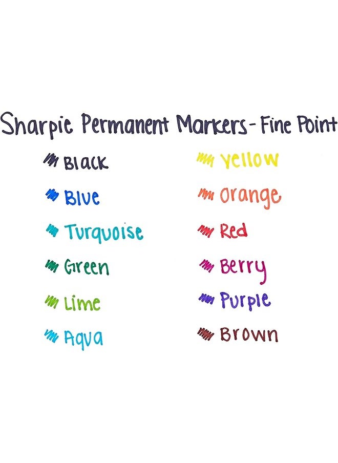 Sharpie Permanent Markers Fine Point Blue 12 Count  - Image 5