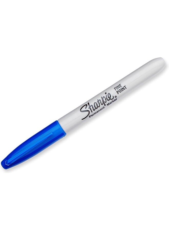 Sharpie Permanent Markers Fine Point Blue 12 Count  - Image 2