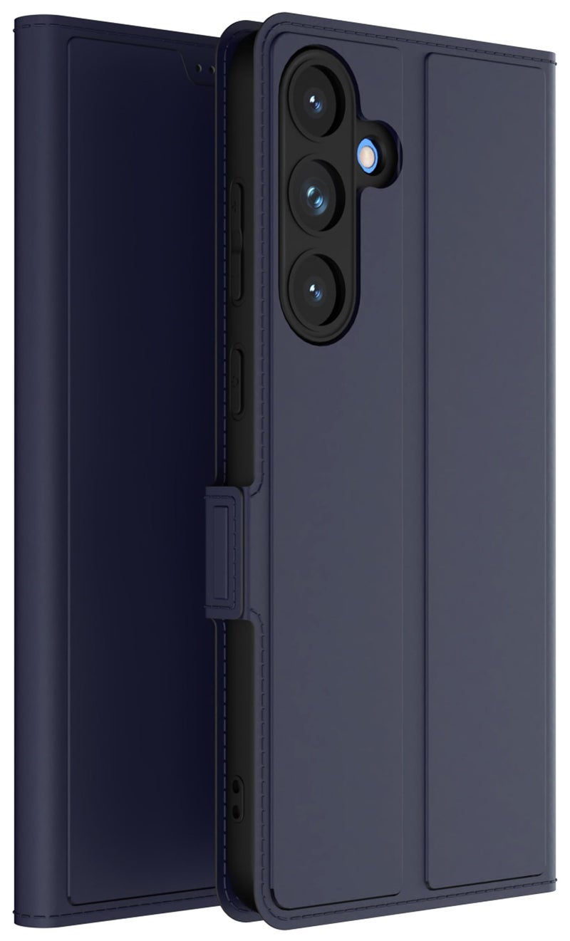 Kapa Noble Slim Magnetic Leather Flip Case Cover for Samsung Galaxy S25 | Card Holder Stand Flip Wallet Case (Blue) - Image 1