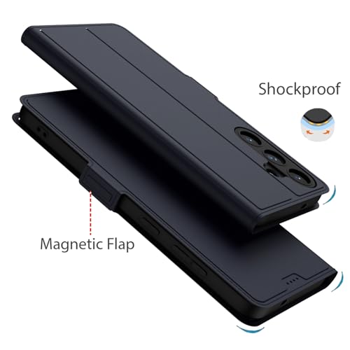 Kapa Noble Slim Magnetic Leather Flip Case Cover for Samsung Galaxy S25 | Card Holder Stand Flip Wallet Case (Blue) - Image 5