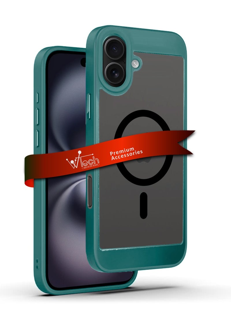 Wtech Apple iPhone 16 Plus 2024 Magsafe Hybrid TPU Silicone Slim Case Cover - Dark Green - Image 1